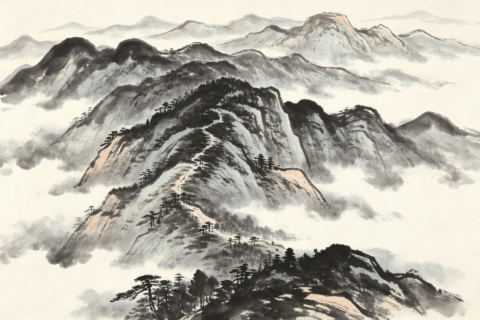 湘地群山水墨